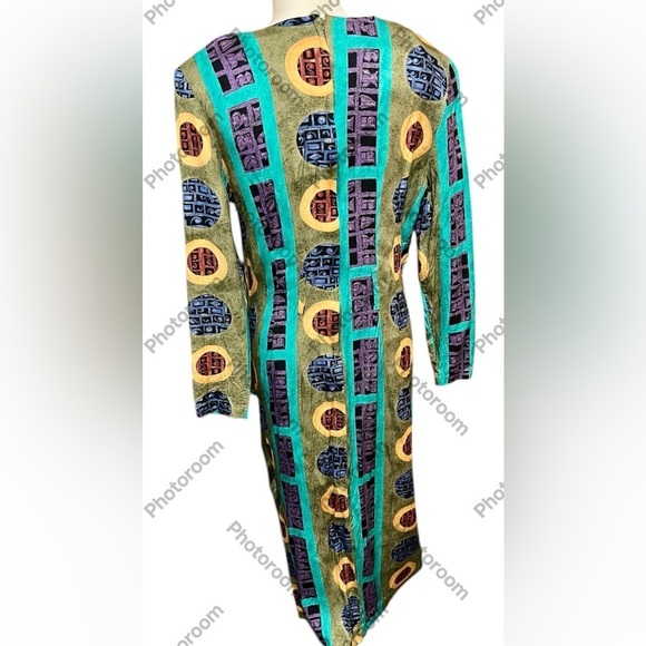 L. Fox Women’s Dress, Multicolored Size 16 %100 Rayon. Belt not included - Picture 4 of 6